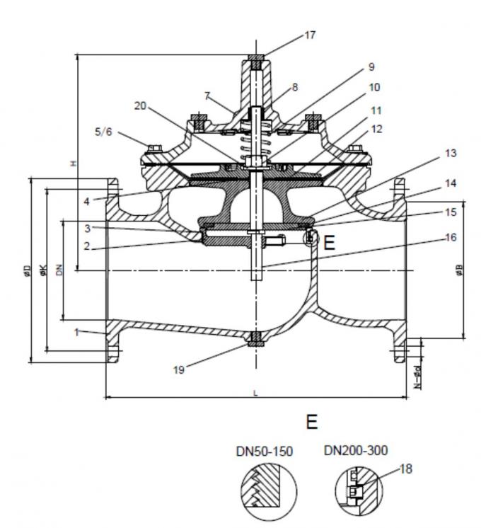 EN1074 5 DN50 Float Level Valve , Modulating Water Tank Float Valve