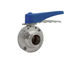 Sanitary Finish Clamp Butterfly Valve , 4'' Stainless Butterfly Valve
