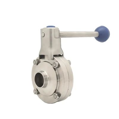 Good price Pneumatic Controls 2 Inch Butt Weld Hygienic Butterfly Valve online